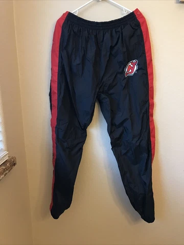 Vintage 90s Logo Athletics NEW JERSEY DEVILS Embroidered Nylon Pants Size Large Cover