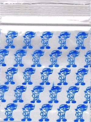 2020 Apple Baggies 100 Mini ZIPPER-SEAL Bags PRINTED Design 2" X 2"(BOY) - Image 1 of 2