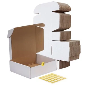 Juego de 25 cajas de envío 10x8x3, caja de cartón corrugado blanco para embalaje - Imagen 1 de 7