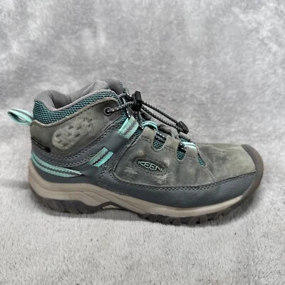 Keen Kids Boots Youth Girls 1 Targhee Grey Leather Waterproof Hike Backpack - Image 1 of 4