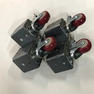 PostHugger™ 1000 #KAPPE 4-teiliges Set Rolle & Schloss rote Radrollenhalterungen für 4X4 Pfosten - Bild 1 von 10
