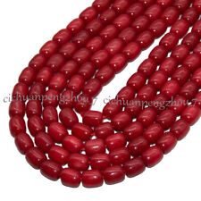 Natural Red Jade Ruby 8x12mm Barrel Cylinder Gemstone Loose Beads 15'' Strand 