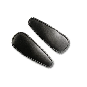 Mia Snip Snaps, Metal Snap Hair Clips, Hair Barrettes 3 Inch Black Leather 2pcs - Picture 1 of 5