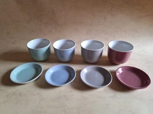 4x Set Tasse Untertasse verschiedene Farben Kaffeetasse Teetasse - Bild 1 von 3