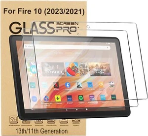 2 Pcs Amazon Fire HD 10 13th Generation 2023 Screen Protector 9H Tempered Glass - Picture 1 of 11