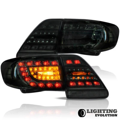 Luces traseras LED para Toyota Corolla 2011-2013 lente de humo lámpara de freno trasera un par Foto 1 de 4
