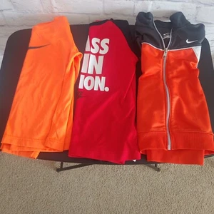 Nike Boys Size 7 Set Of 2 Dri Fit Shirts And 1 Dri Fit Zip Up Jacket - Picture 1 of 10