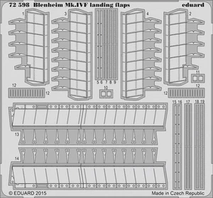 (EDP72598) - *** Eduard Photoetch 1:72 - Blenheim MK.IVF Flaps (Air) - Bild 1 von 1