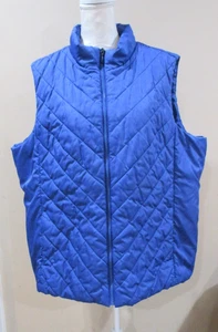 Land's End Puffer Weste OEKO-TEX Damen 3X blau durchgehender Reißverschluss gesteppt - Bild 1 von 9