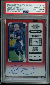 BAILEY ZAPPE 2022 PANINI CONTENDERS OPTIC ROOKIE RC AUTOGRAPH RED /149 PSA 10 - Picture 1 of 2
