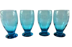 Türkis Blau Glas Tumbler Gläser 4er Set Geschirr Esstisch - Bild 1 von 8