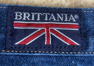 Vintage 80s Brittania Jeans, Dark indigo Denim Womens Unisex 34 Straight Leg Wow