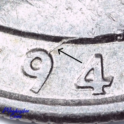 1994 P Washington Quarter - "Spiked Head" Die Crack Obverse - Rare Error Coin - Image 1 of 4