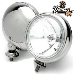 Classic Car 12V Polished Stainless Steel Chrome Front Spot lights Spot Lamps - Picture 1 of 1