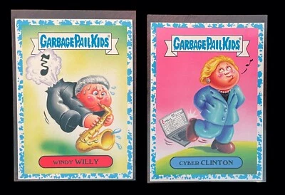 GPK Blue Cyber Clinton 1b 28/99 + Windy Willy 4b 28/99 Clinton Epstein Trump - Image 1 of 3