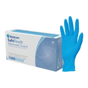 Medicom Nitrile BLUE Disposable Powder Free Gloves - Medium & Large, Pack of 100 - Picture 1 of 1
