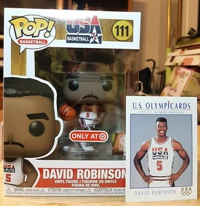 FUNKO POP DAVID ROBINSON USA TARGET DREAM TEAM BASKETBALL 2021 & 1992 CARD LOT!! - Picture 1 of 2