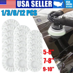 1-12 PCS Polishing Bonnet Buffer Pads Soft Wool For 5-6" 7-8" 9-10" Car Polisher - Picture 1 of 18