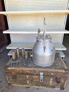 Hinman vintage M.M. Co. Secchio lattina latte acciaio inox azienda lattiero-casearia con extra - Foto 1 di 12