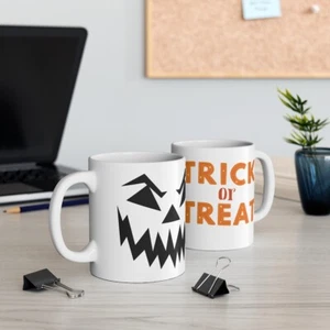 Ceramic Mug 11oz Halloween Pumpkin Funny Gift Trick or Treat Jack-o'-lantern - Bild 1 von 13