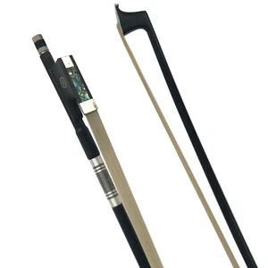 1/2 Carbon Fiber Violin Bow Size1/2 Real Horse Hair Round Stick Ebony Frog - Picture 1 of 11