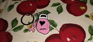 NEW FIGHT PINK BOXING GLOVE BREAST CANCER AWARENESS KEY CHAIN W/ RIBBON CHARM - Picture 1 of 6
