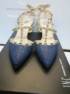 International Concepts CARMADENIM Eclipse Blue Ankle Strap Heels Size 8.5M - Picture 1 of 10