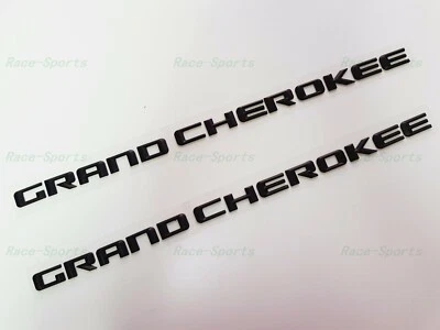 NEW 2PCS Kits Matte Black GRAND CHEROKEE 3D Letters Emblems Nameplate Jeep Badge - Image 1 of 4