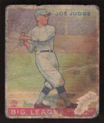 1933 GOUDEY JOE JUDGE 155 POOR RC R319 BASEBALL BROOKLYN DODGERS - Image 1 of 2