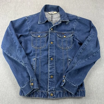 VTG 80s Key Imperial Denim Jean Jacket Women’s M* USA Distressed Snaps Buckles - Image 1 of 4