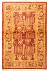 Red Traditional 3'3" x 4'10" Hand-knotted Oriental Carpet Wool Area Rug - Picture 1 of 9