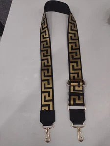 Designer Premium Gold & Black Shoulder Strap Replacement Luggage Duffle Bag - Picture 1 of 12