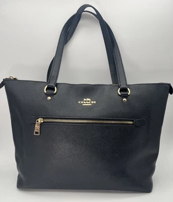 Coach Gallery Tote Bag Crossgrain Leather Shoulder Bag Black A2047-F79608 - Image 1 of 4