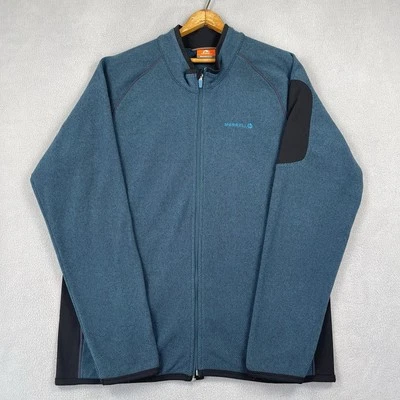 Merrell Jacket Men’s Large Blue Fleece Full Zip Outdoor Pockets Hiking Layer - Image 1 of 4