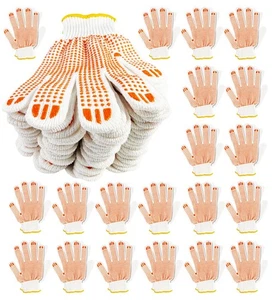 Guantes de trabajo con agarre de algodón a granel protección de seguridad antideslizantes PVC puntos de goma - Imagen 1 de 3
