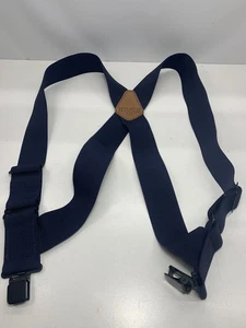 Duluth Trading Co. X-Back Side Clip Suspenders 2" Wide Heavy Duty Clasps Blue - Picture 1 of 4