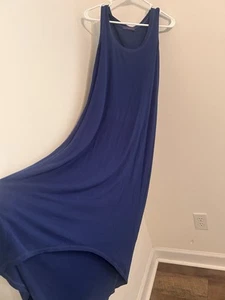 Fresh Produce Medium Navy Blue HiLo Maxi Dress Beachy Resort Summer USA - Picture 1 of 6