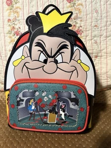 LOUNGEFLY DISNEY Backpack Bag ALICE IN WONDERLAND Queen of Hearts Red NEW - Picture 1 of 9