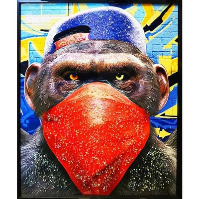 Crystal art   W20xH24inch  "RP MONKEY" MONKEY - Image 1 of 4