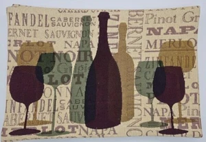 Juego de 6 tapetes forrados con temática de vino estilo de vida Sonoma 12,75"" X 19 - Imagen 1 de 4