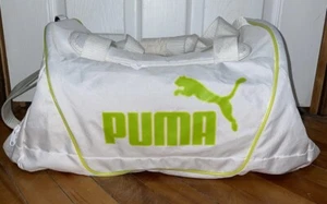 Puma Gym Bag Duffle Bag Green And White - Picture 1 of 8
