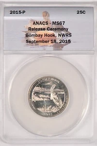 2015 P Washington Quarter Bombay Hooks ANACS MS67 MS 67 Gem Coin 25C - Picture 1 of 2