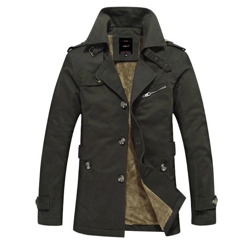 Chaquetas para Hombres Ropa Informal Trinchera Delgadas Cálidas Imitación Piel A Prueba de Viento Abrigos Chaquetas Foto 1 de 4