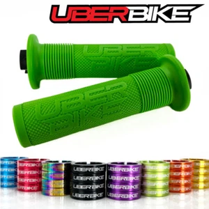 Uberbike Mushroom Flange MTB Lock On Grip - Green with Lockring Colour Options - Picture 1 of 1