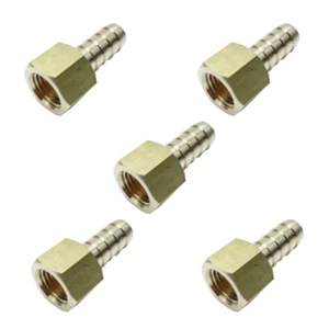 Brass Barb Tail 1/2" NPT Female to 3/8" Hose ID Fitting Fuel Air Gas Water 5Pcs - Picture 1 of 2