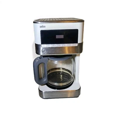 Braun BrewSense 12 cup Drip Coffee Maker-KF6050-Stainless Steel/White 1000W - Image 1 of 4