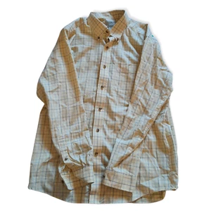 LL Bean Mens Regular Large Yellow Plaid Button Down Long Sleeve Shirt  - Picture 1 of 7