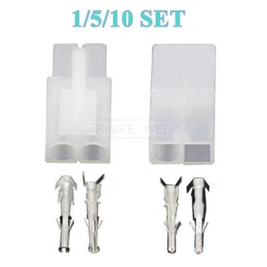 2 Pin/Way L6.2mm Male Female Connector Plug Kit Compatible Tamiya Large Battery - Picture 1 of 5