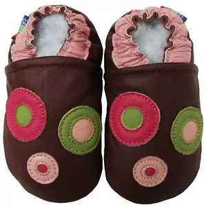 Carozoo círculo borgoña exterior suela de goma zapatos de cuero hasta 4 años - Imagen 1 de 2