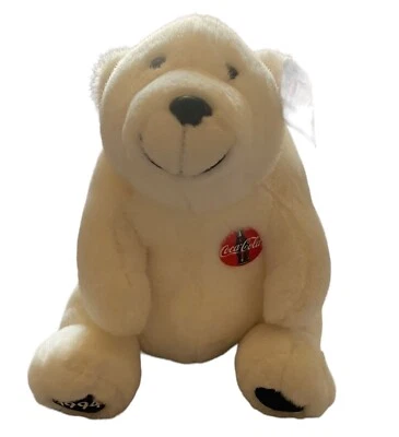 Coca-Cola Company 1994 oso polar peluche animal juguete 12"" sentado Foto 1 de 4